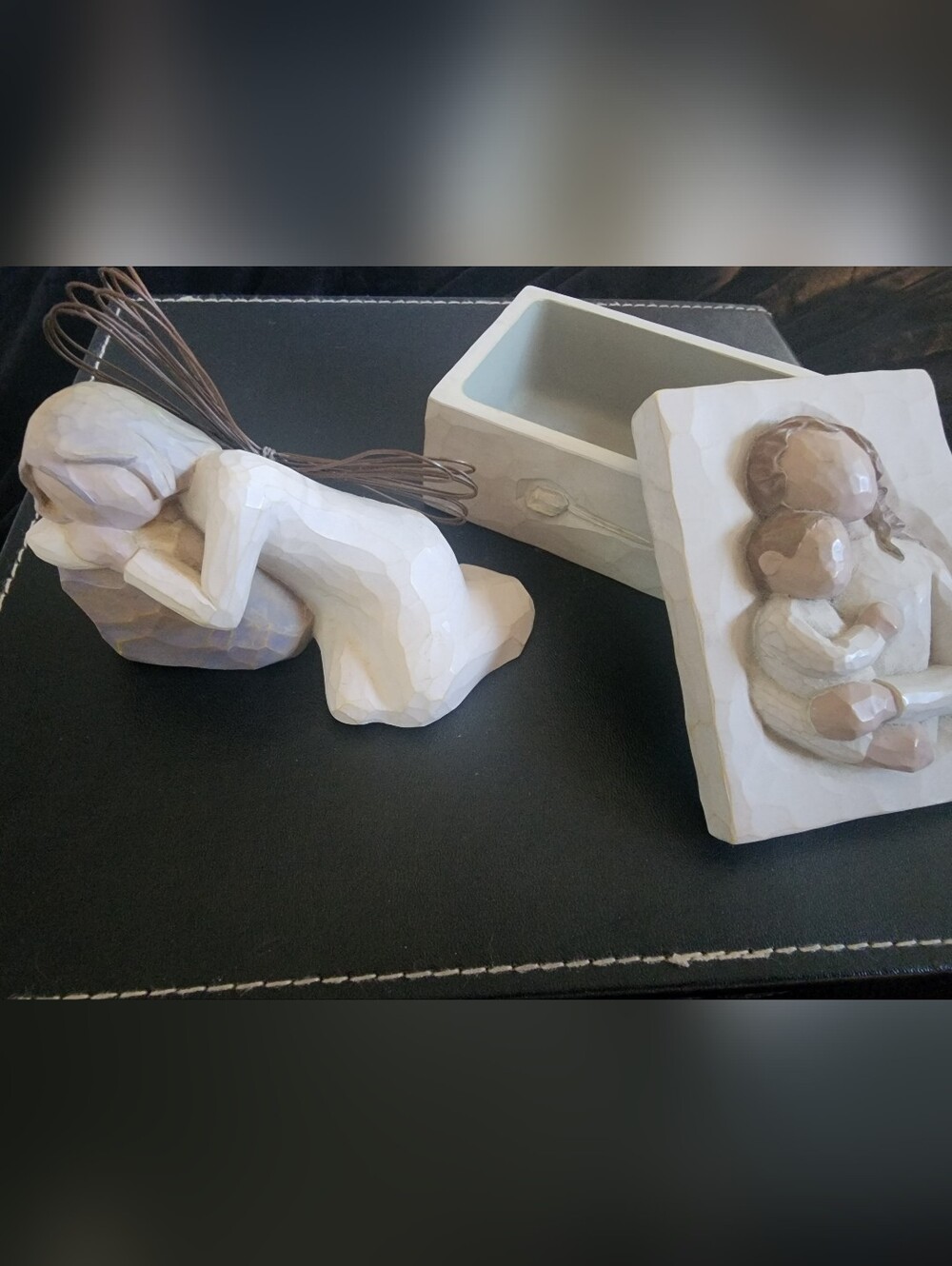 Willow Tree "Mother & Child" Trinket Box" AND Dreaming Angel" Figurine